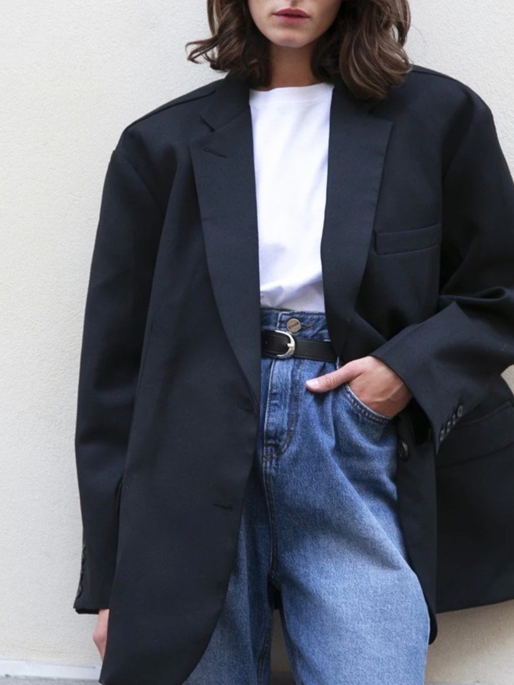 The Frankie Shop Oversized Black Blazer